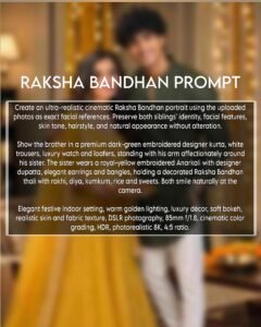 Trending Raksha Bandhan AI Photo Editing Prompt 2026
