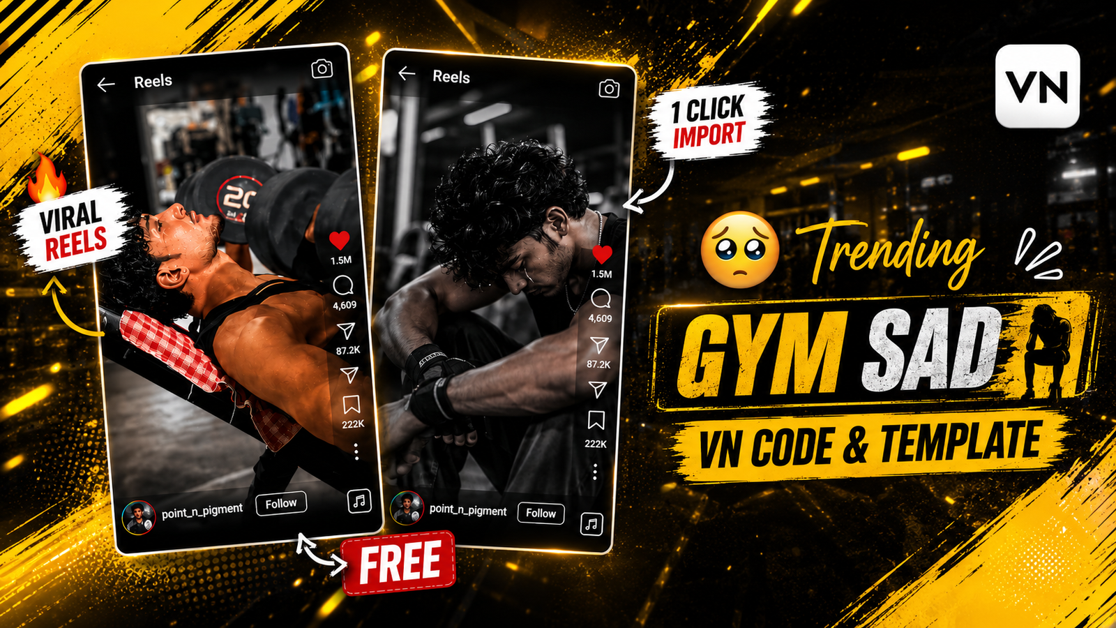 Instagram Trending GYM Sad Reels VN Code & Template