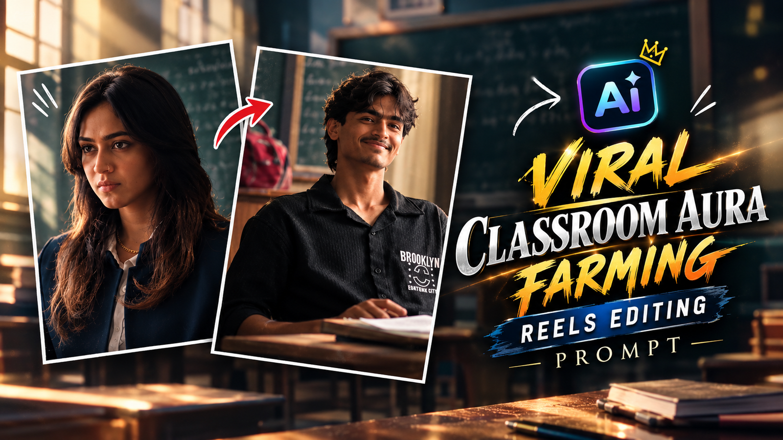 Viral Classroom Aura Farming Reels Editing Prompt