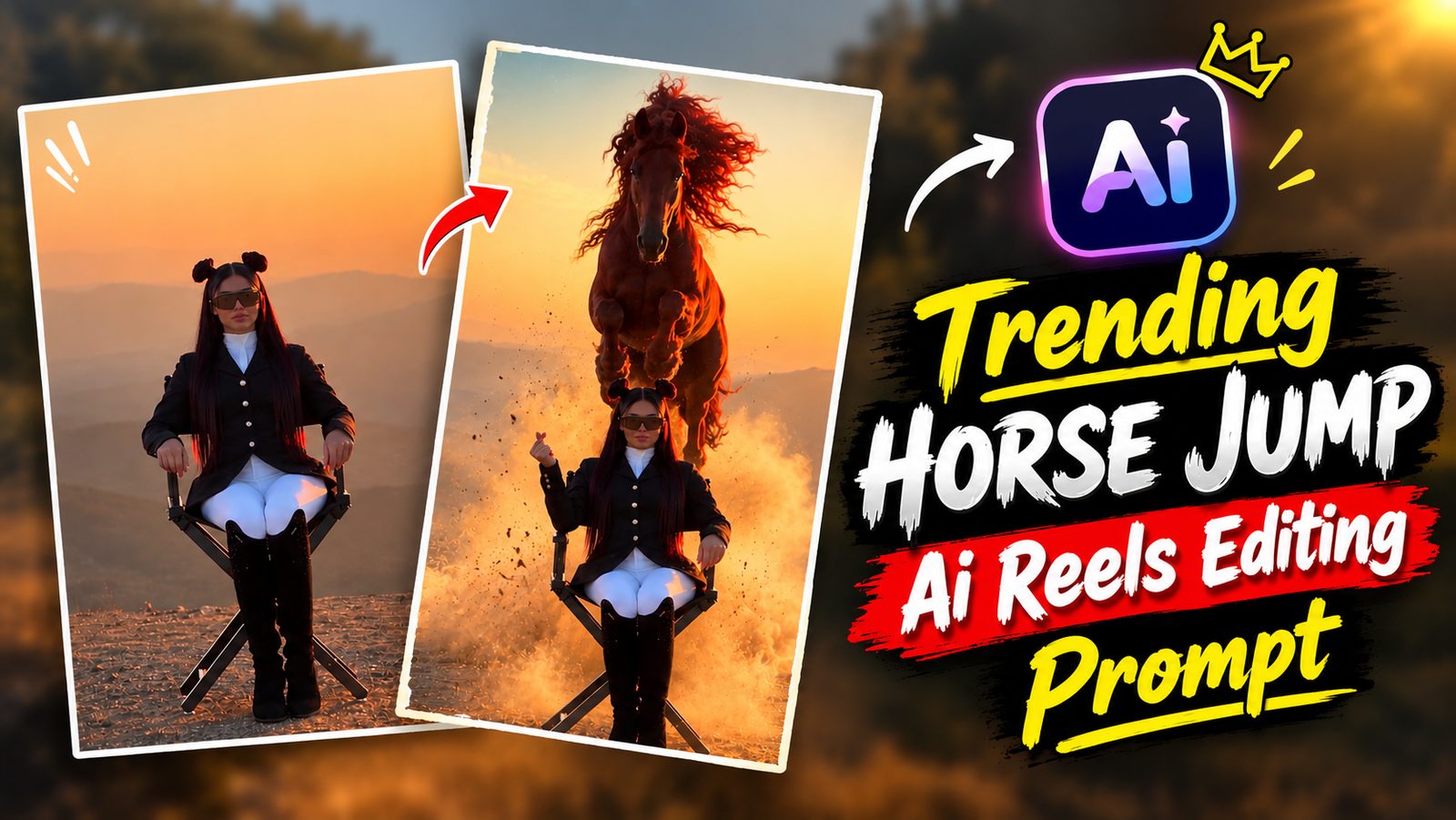 Trending Horse Jump Ai Reels Editing Prompt